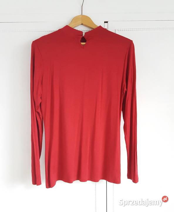 Czerwona bluzka top L 40 stójka dekolt sprzedam