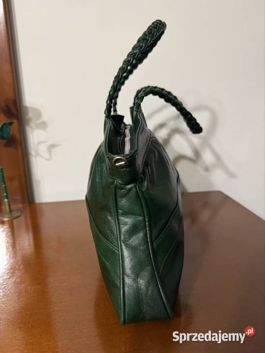 Torebka z naturalnej skóry z plecioną rączką Na Częstochowa sprzedam