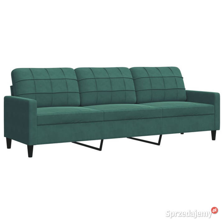 Sofa 3osobowa ciemnozielony 210 obita aksamitem Warszawa sprzedam