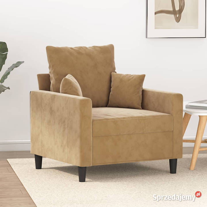 Fotel brązowy 60 obity aksamitem WM359290 mazowieckie Warszawa