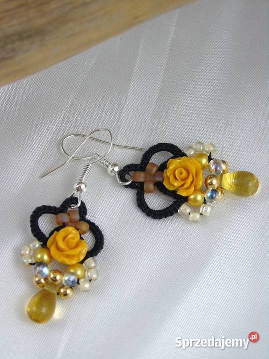 Kolczyki koronkoweróżne kolory Wiśniowa