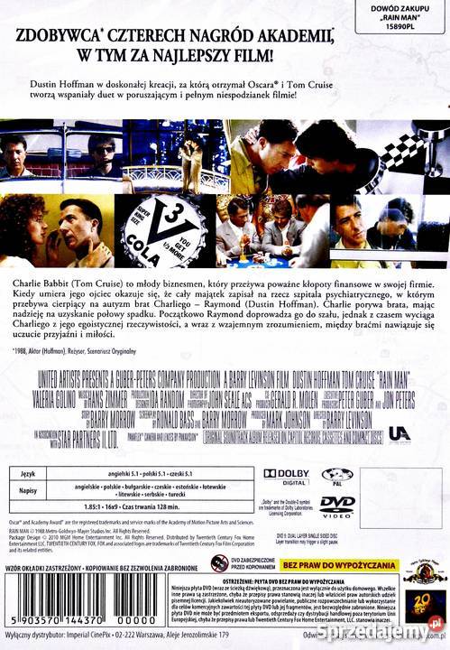 RAIN MAN DUSTIN HOFFMAN Filmy Kalisz