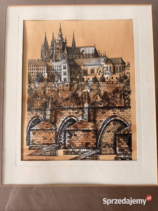 Grafika Artystyczna Praga 1982 Sygnowana
