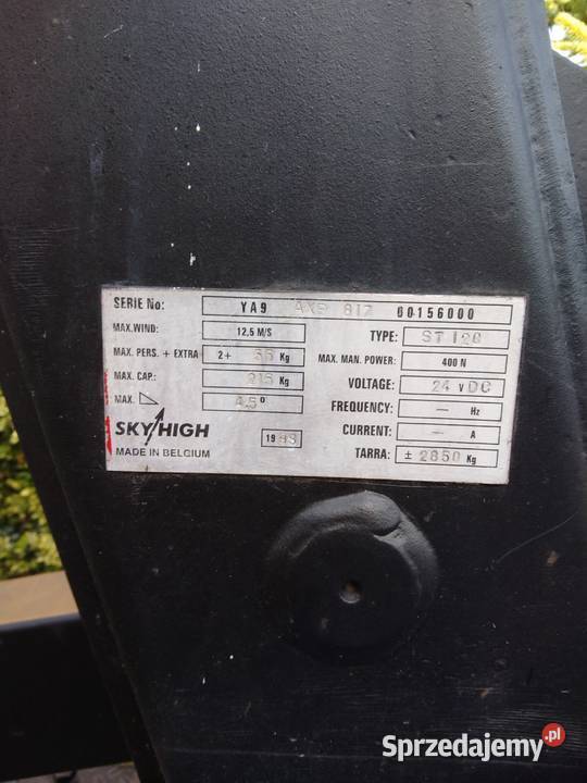 Podnośnik koszowy zwyżka elektryczna SKYHIGH