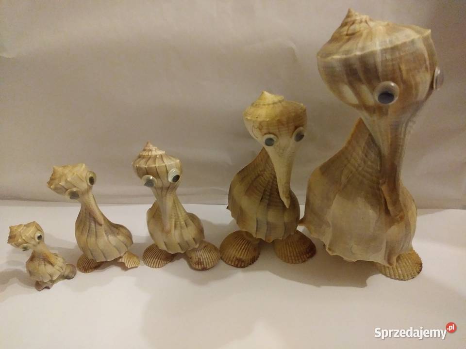 figurki z muszelek pelikany