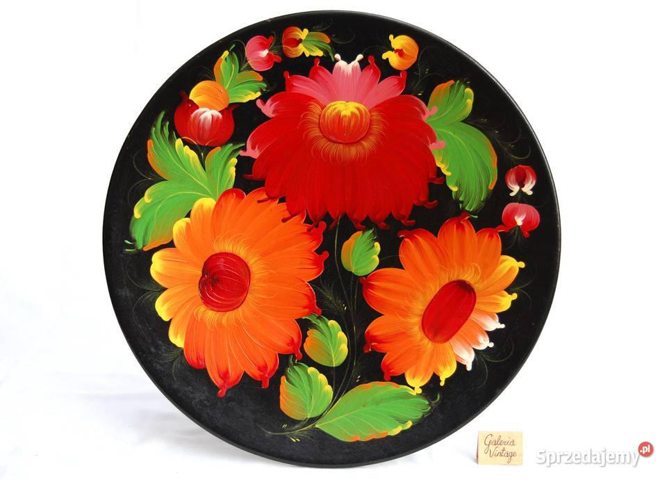 Drewniany malowany talerz do powieszenia lubelskie Lublin