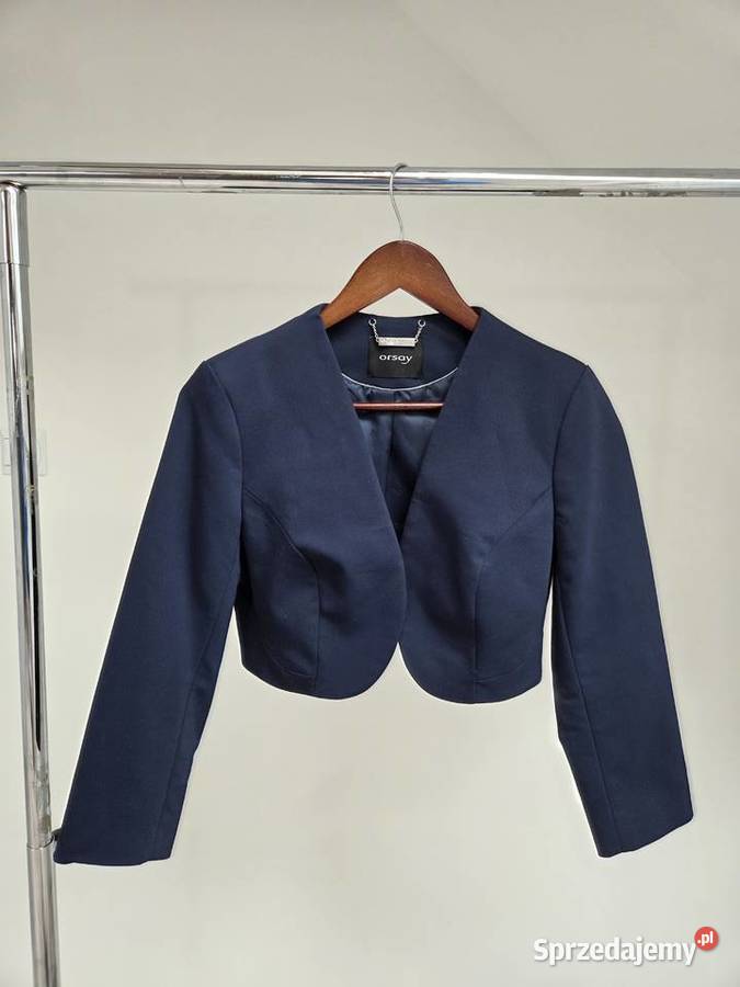 Granatowy żakiet marynarka krótki Liszki sprzedam
