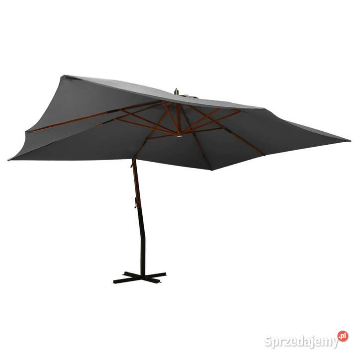 Wiszący parasol z drewnianym słupkiem 400x300