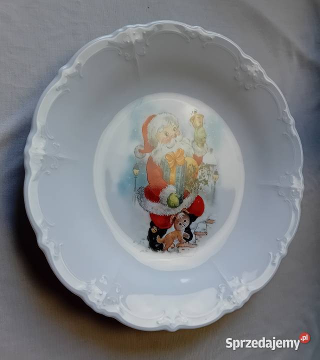 Talerz z motywem bożonarodzeniowym Porcelana i szkło Koźminek