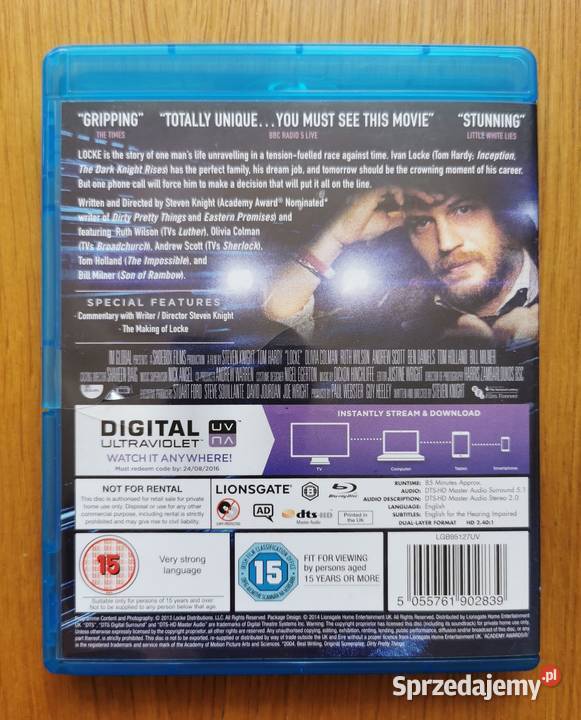 Locke Bluray En 2013 Tom Hardy Parzęczew