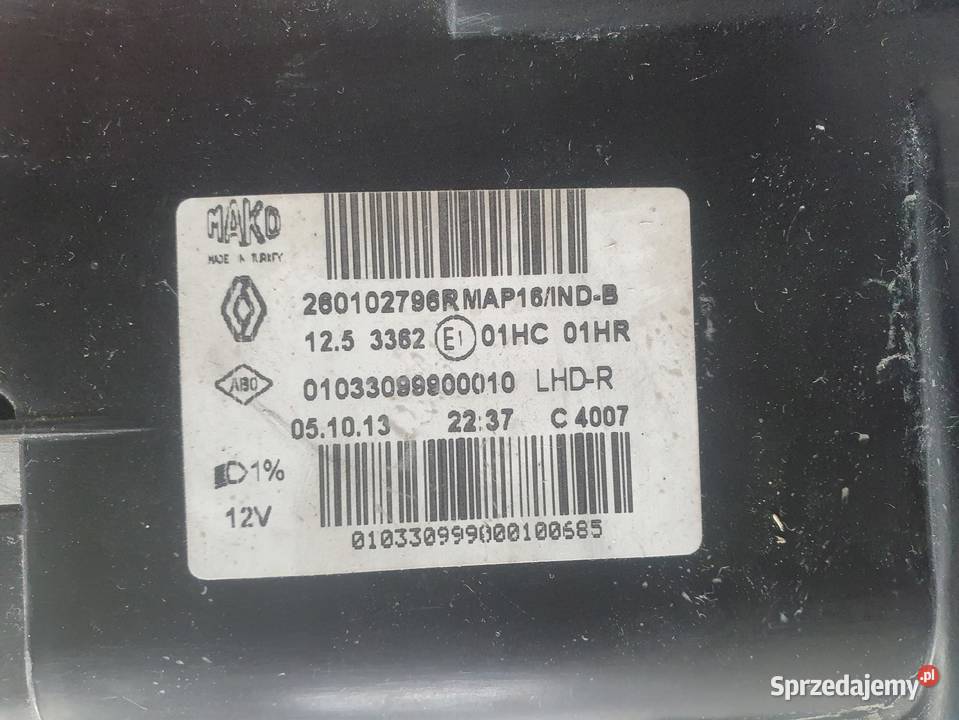 LAMPA PRAWA Renault Clio IV 1216r PRZEDNIA prawy