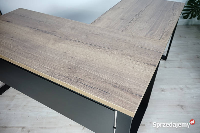 Biurko narożne lewe loft blenda Halifax tabak