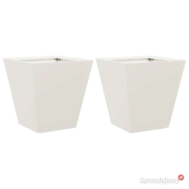 Donice ogrodowe 2 białe 30x30x30 stalowe mazowieckie Warszawa