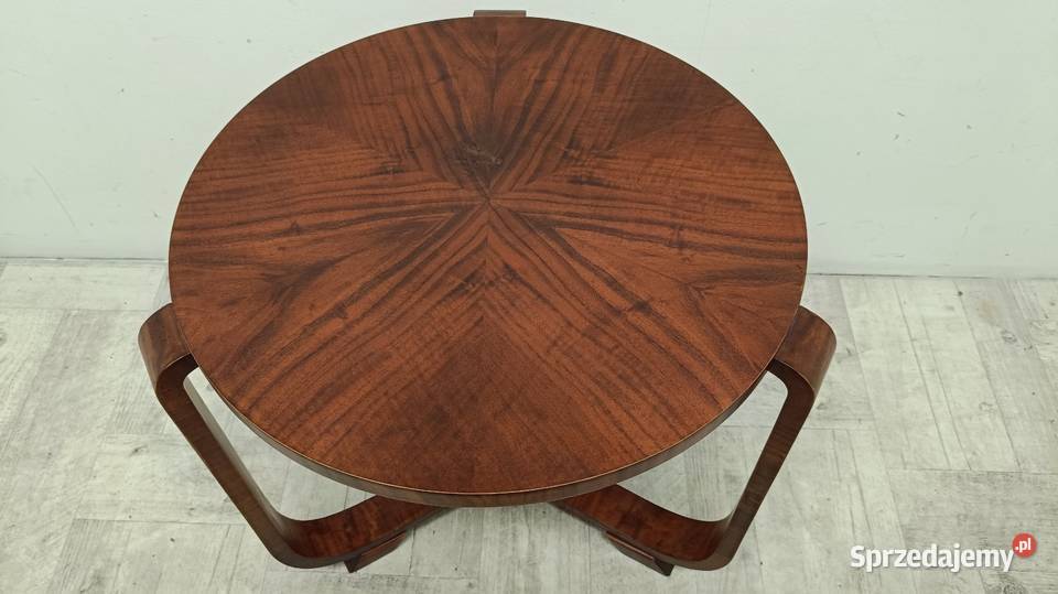 ława stolik kawowy design Halabala okrągły gięty Radomsko