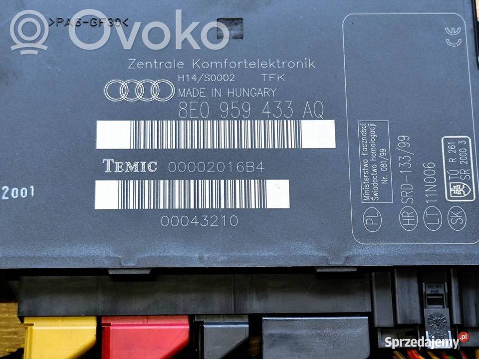 Audi A4 S4 B6 STEROWNIK MODUŁ KOMFORTU