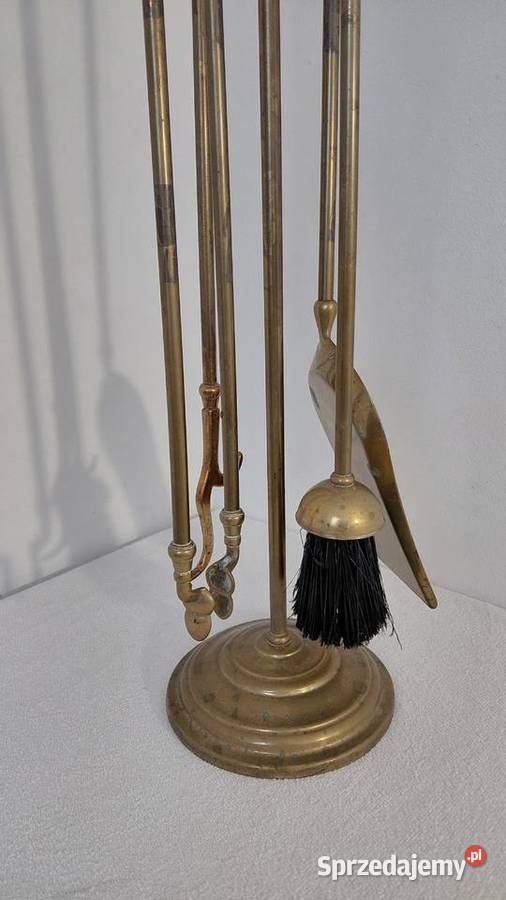 Ekskluzywny mosiężny zestaw kominkowy w stylu Krzykawa sprzedam