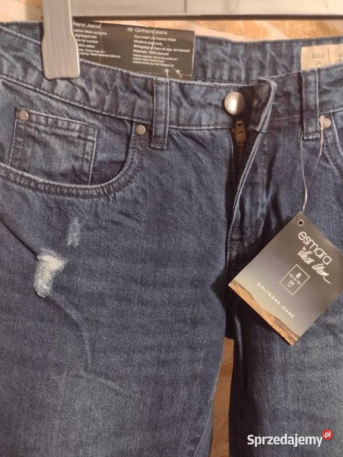 34XS Dżinsy z dziurami rurki spodnie jeansyNOWE Kraków