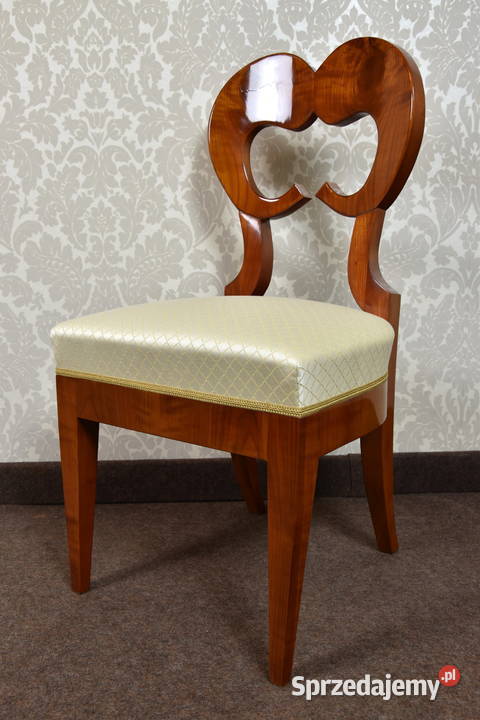 Dwa krzesła biedermeier czereśnia kopie politura Swarzędz