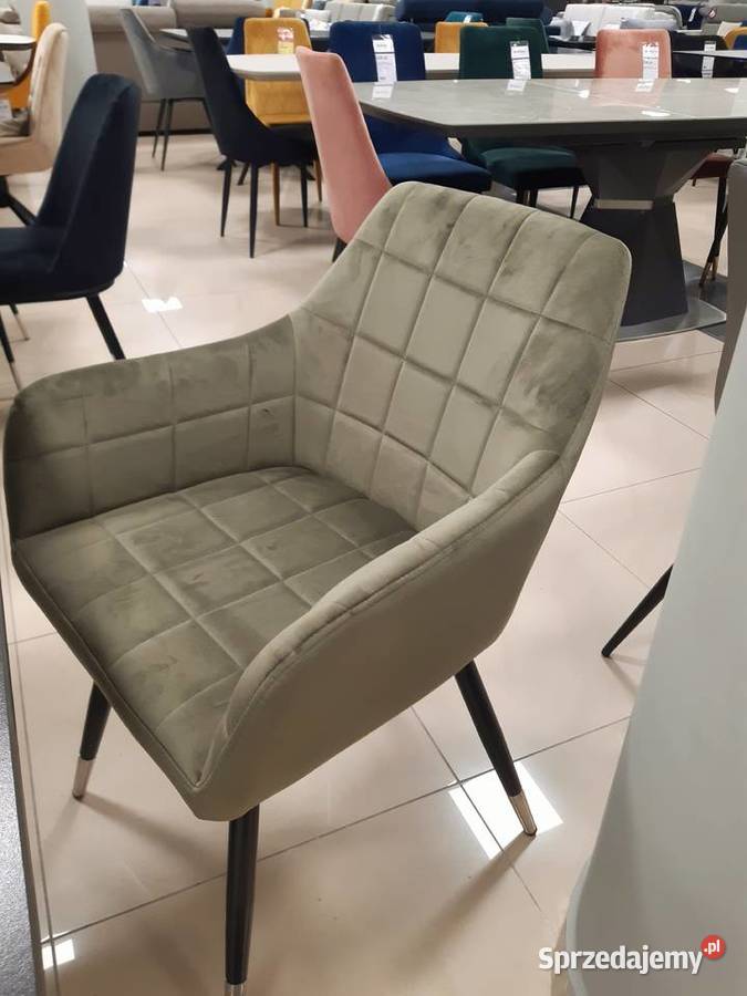 KRZESŁA FOTELOWE SZARE WELUR GLAMOUR LOFT Ostrowiec Świętokrzyski sprzedam