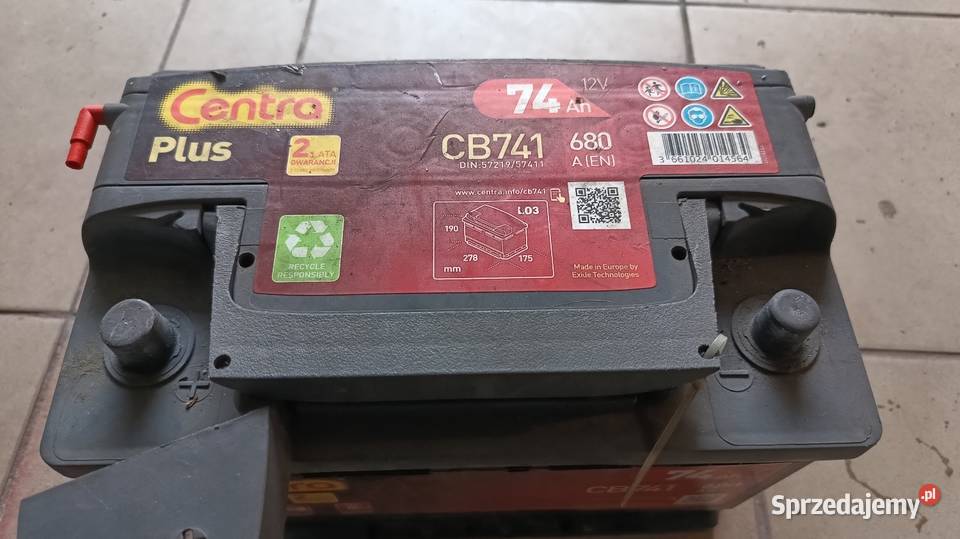 Akumulator Centra CB741 74Ah 680A lewy plus pomorskie Słupsk