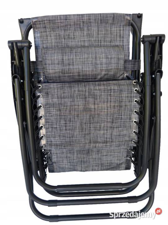 Leżak ogrodowy Fotel plażowy szary z poduszką i opolskie Opole