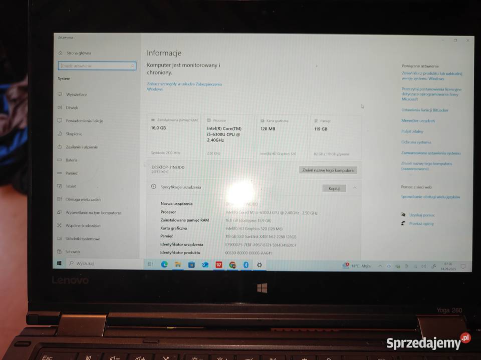 Lenovo YOGA 260 wielkopolskie Rąbczyn