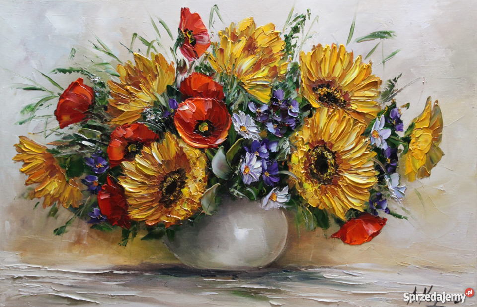 AKarpezo Obraz Olejny KWIATY POLNE 40 x 60 Opole