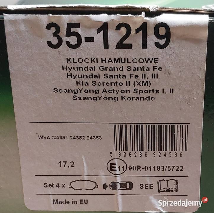 KLOCKI PRZÓD HYUNDAI SANTA FE I II III KIA Mielęcin sprzedam