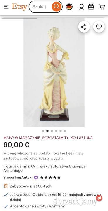 GIUSEPPE ARMANIDAMA DWORSKA IMITACJA KOŚCI Porcelana i szkło Pabianice