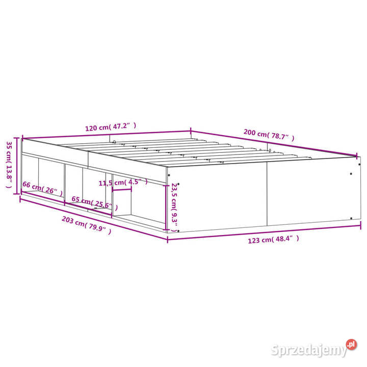 Rama łóżka biała 120x200 WM3203852 mazowieckie sprzedam