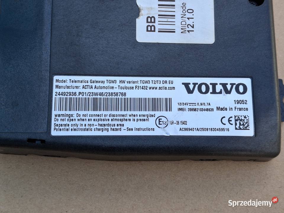 VOLVO FH4 FH5 MODUŁ STEROWNIK TELEMATICS TGW3 Bieleń sprzedam