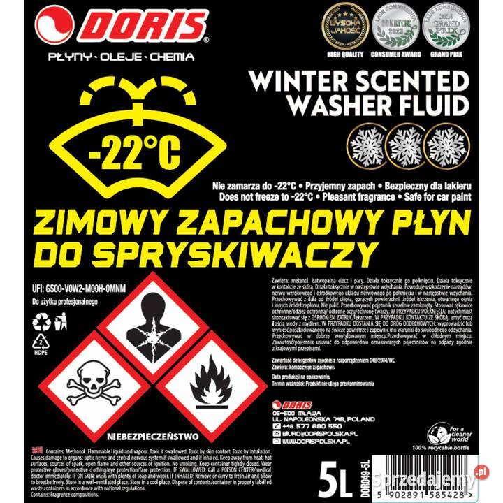 Zimowy płyn do spryskiwaczy 22 5L paleta 132 Mława