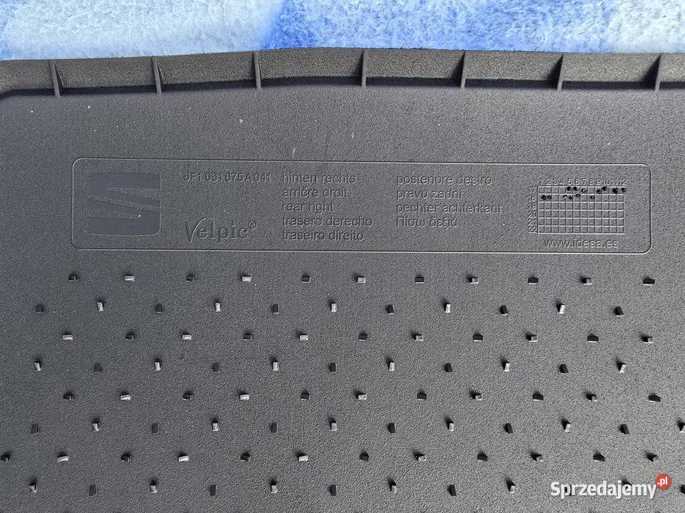 Dywaniki welurowe oryginalne Seat Komplet Czarna Woda