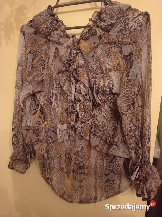 Bluzka wężowy wzór z falbankami Moda i Styl Koniecpol