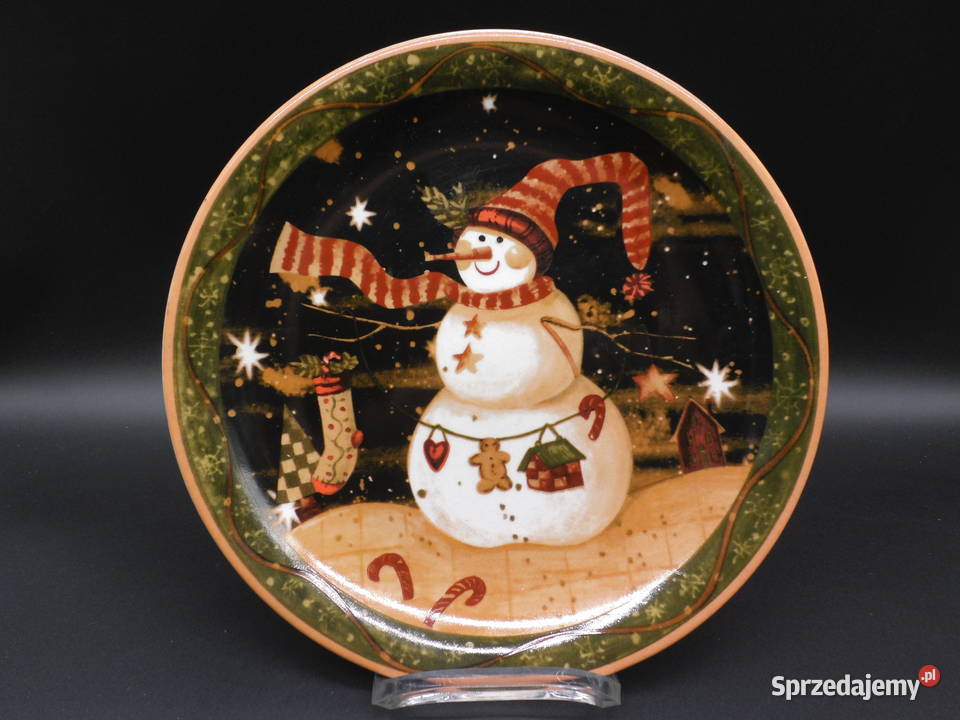Porcelanowy talerz z bałwanem ADLER Raszków