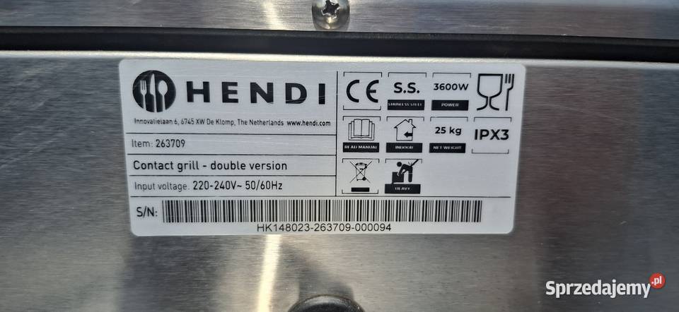 Grill Kontaktowy Hendi Sieradz