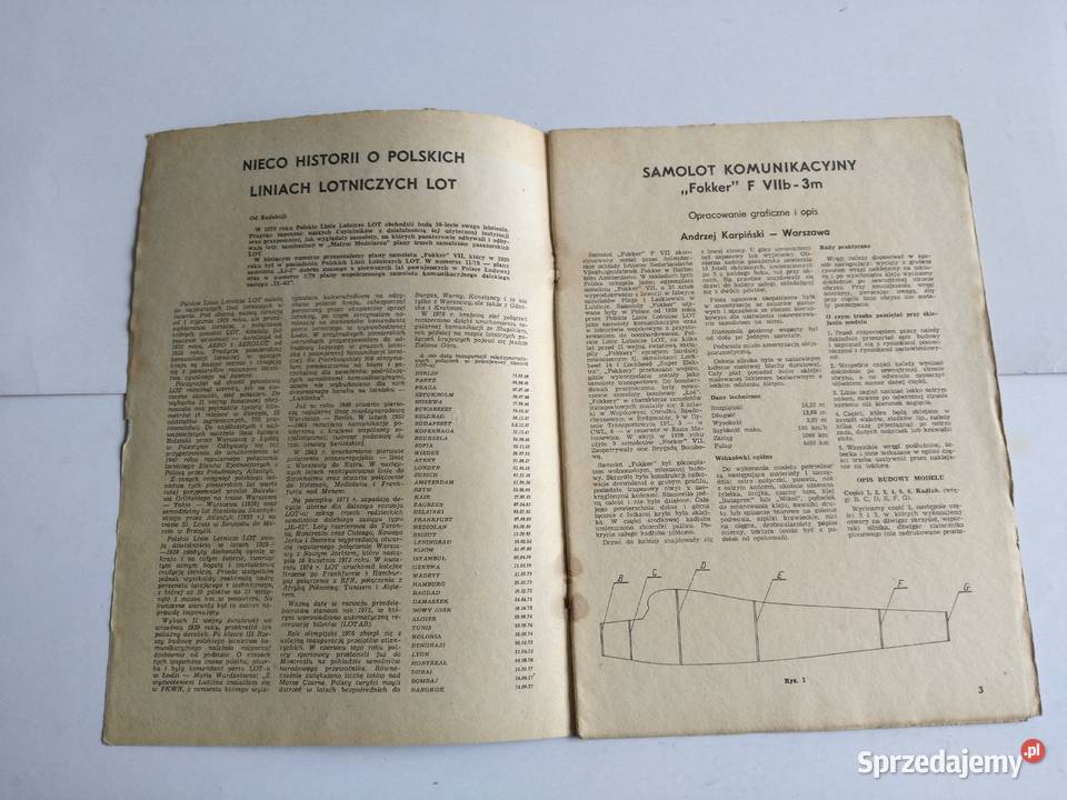 Mały Modelarz 71978 Samolot komunikacyjny Fokker Dąbrowa Górnicza