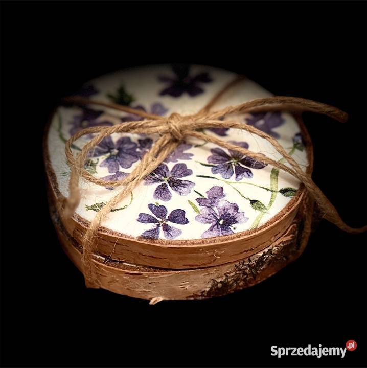 Komplet podkładek pod kubki decoupage