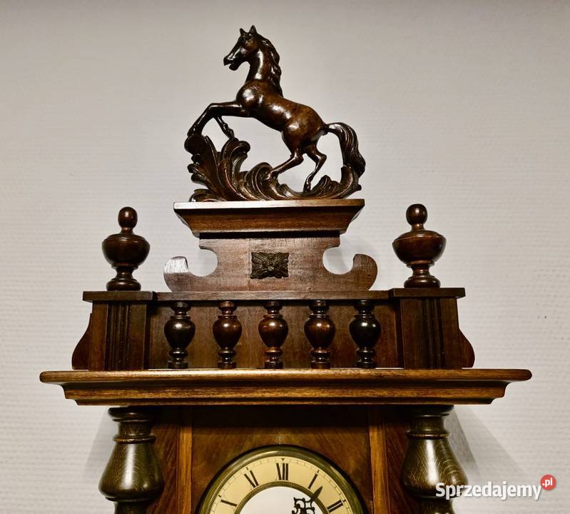 Orzechowy zegar eklektyczny koniec XIX wieku Pozostałe