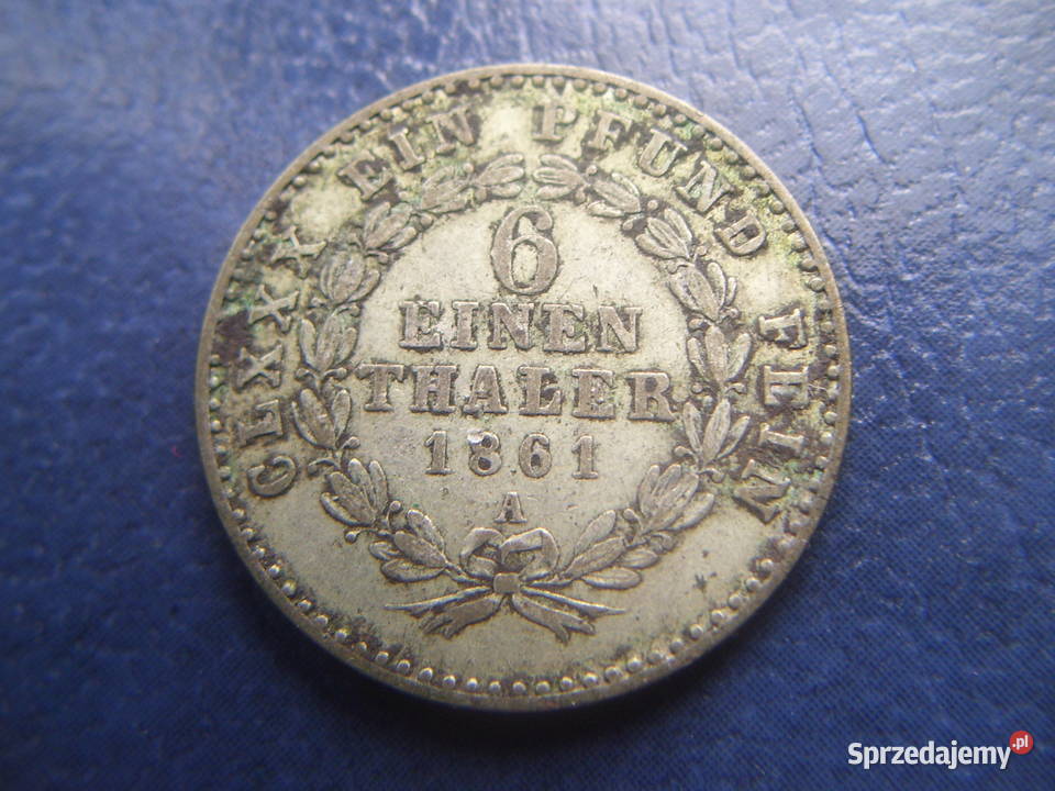 Stare monety 16 talara 1861 Anhalt Niemcy srebro Numizmatyka Lesko