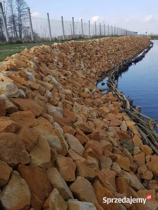 kamień na skarpy stawu w kwocie hydrotechniczny łódzkie Radomsko