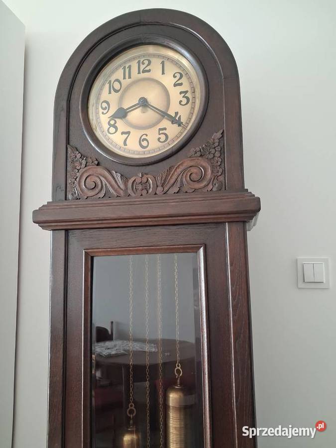 Zegar stojący podłogowy dębowy zabytkowy wysoki Ożarów Mazowiecki