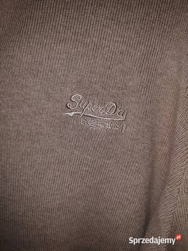 OKAZJA SUPERDRY męski sweter premium beżowy szary/srebrny Warszawa
