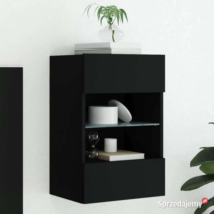 Ścienna szafka TV z LED czarna 40x30x605 Warszawa sprzedam