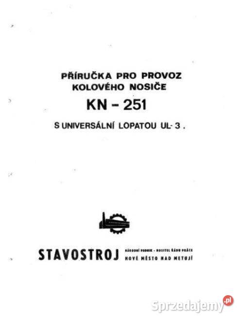 KN 251 ładowarka instrukcja obsługi katalog Kielce