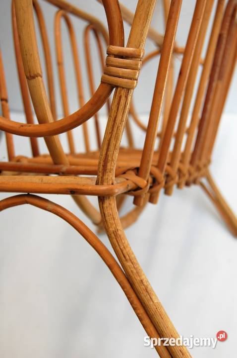 Gazetnik rattanowy art deco design lata 60 PRL Lublin sprzedam