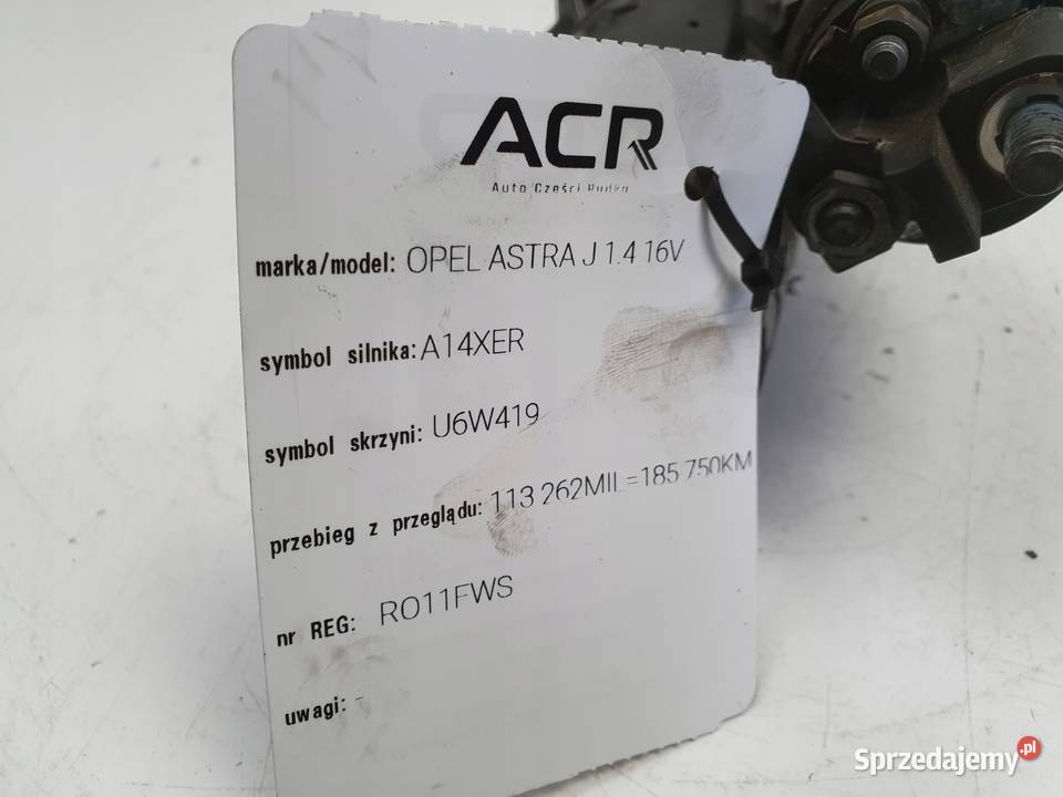 ROZRUSZNIK Opel Astra IV J 14 16V ROZRUSZNIK osobowe Układ elektryczny silnika lubelskie Chełm