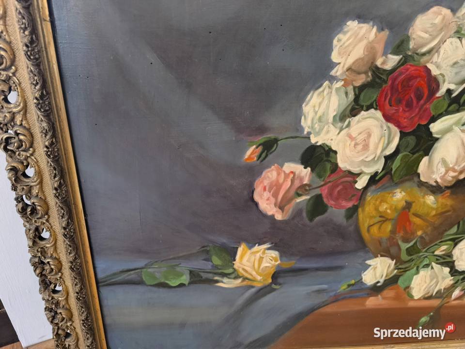 Obraz olejny martwa natura sygnowany Ignacy Łódź