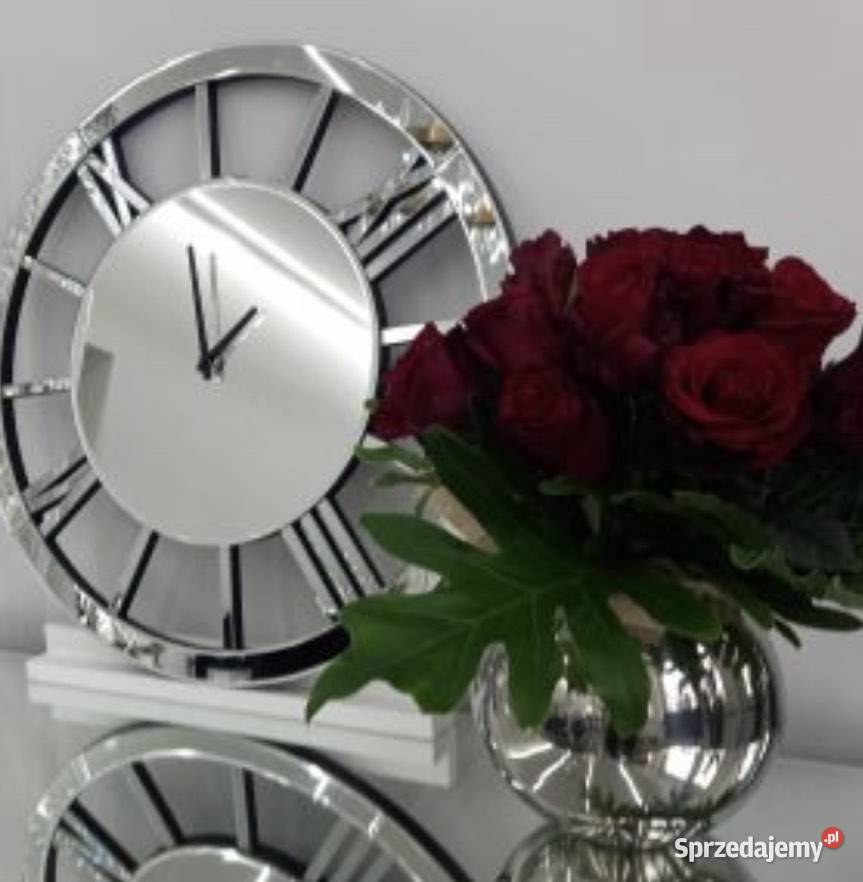 Duży lustrzany zegar Glamour 60x60 okrągły Nowy Sącz