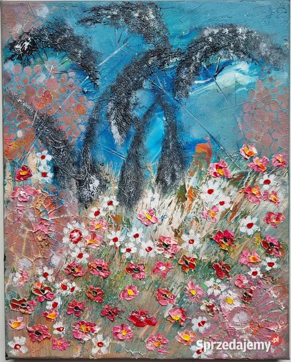 Obraz olejny faktura farby 30x40 i 24x30 Żukowo